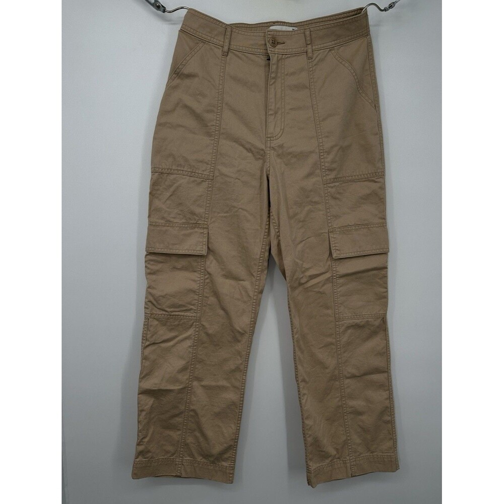 ABERCROMBIE & FITCH Cotton Pants Women 30 Khaki Tan Wide Leg Stretch Casual